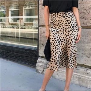 Leopard Print Midi Skirt